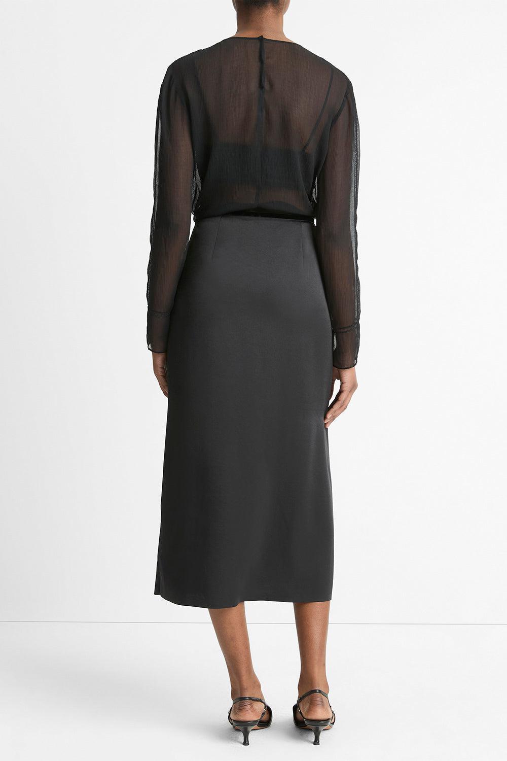 VINCE-Side Slit Midi Skirt-
