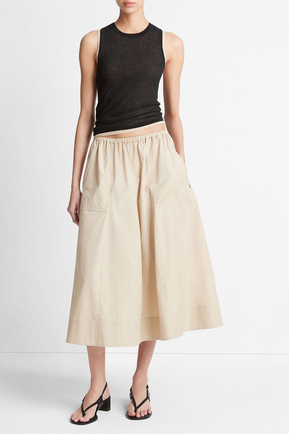 VINCE-Gathered Utility Skirt-