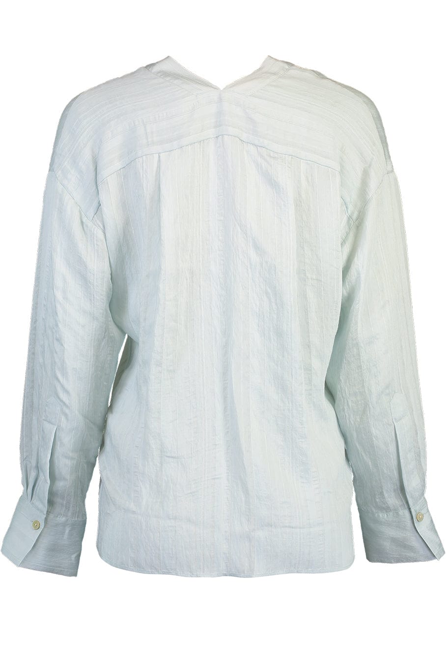 VINCE-Drapey Stripe V Neck Blouse-