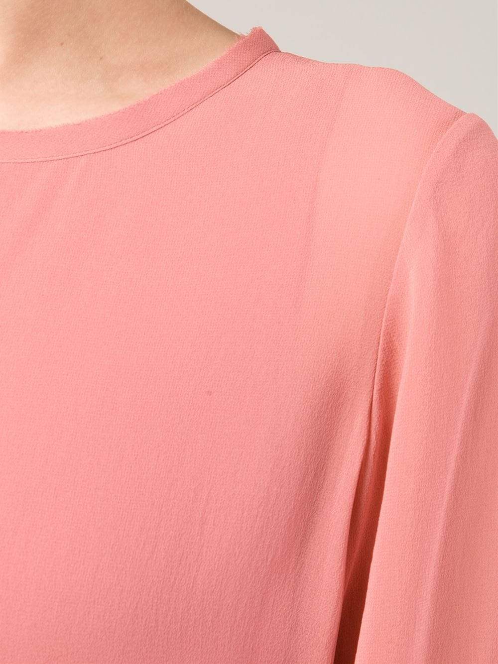 VINCE-Sheer Overlay Blouse-