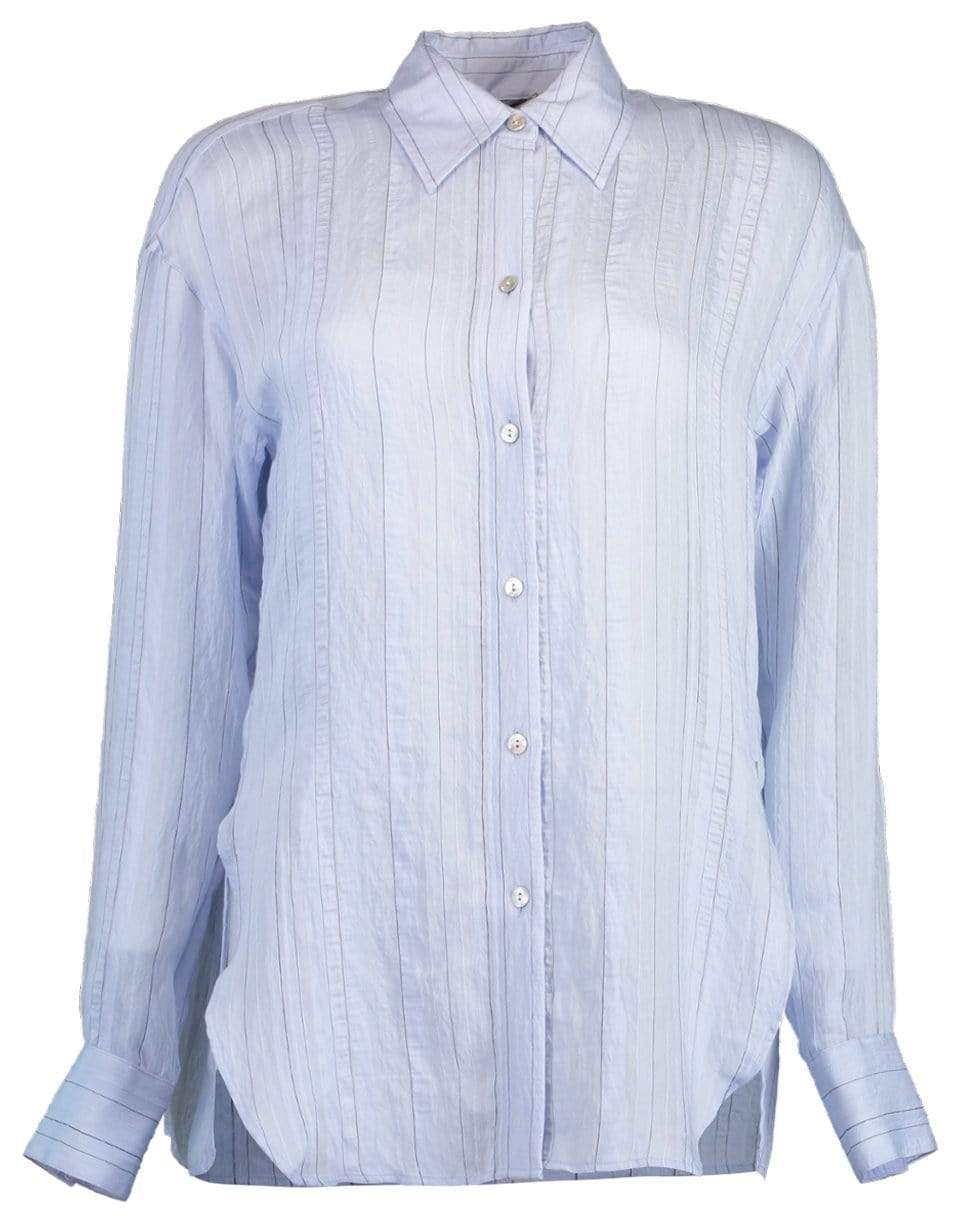 VINCE-Drapey Stripe Convertible Button Down-