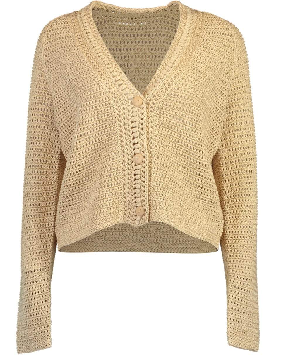 VINCE-Straw Crochet Cardigan-