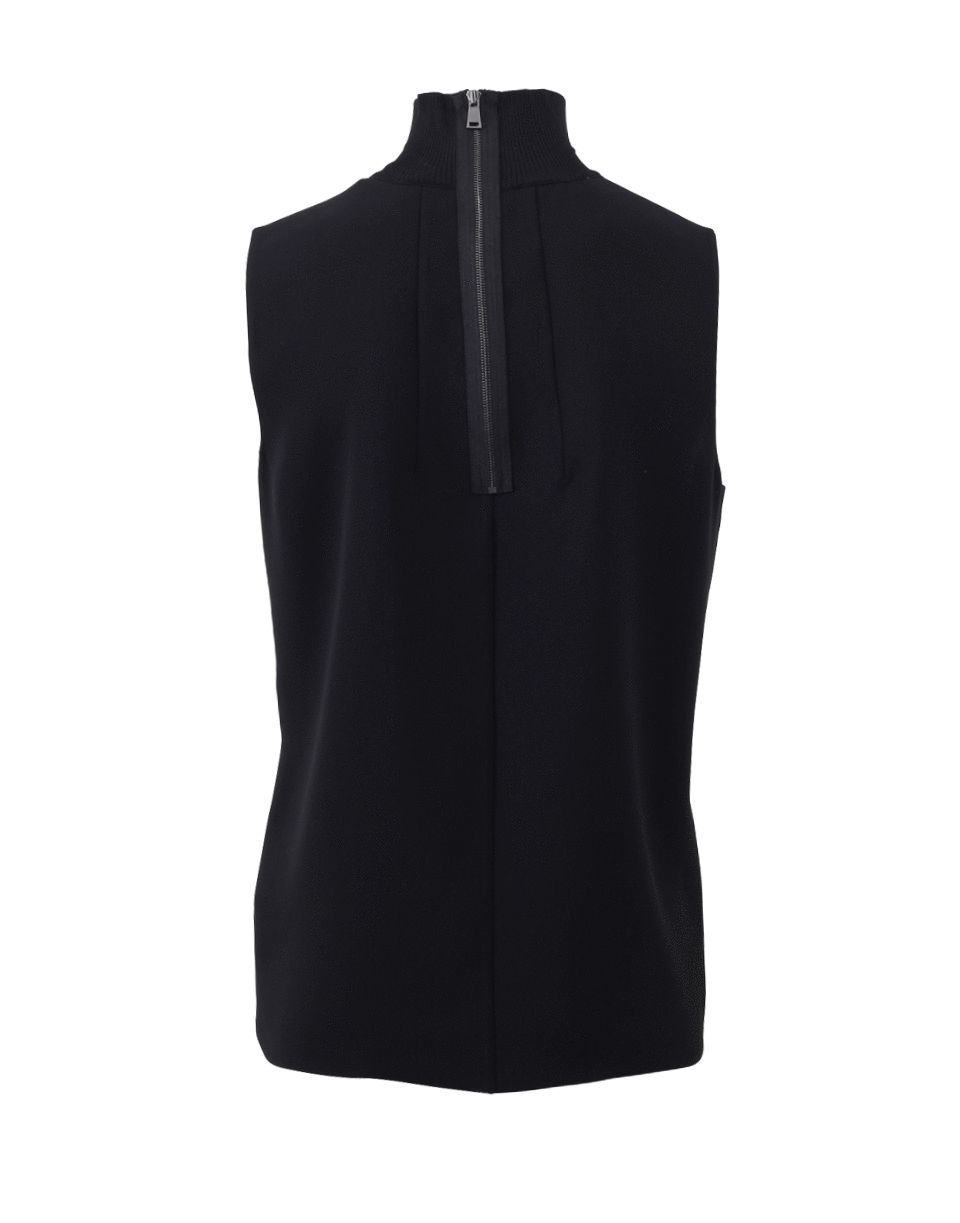 VINCE-Laser Cut Sleeveless Turtleneck-