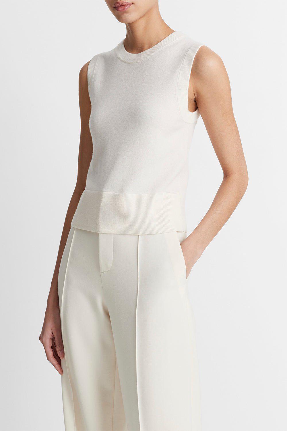 VINCE-Crew Neck Tank Top-