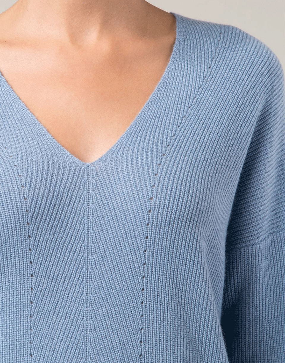 VINCE-V-Neck Knit Pullover-
