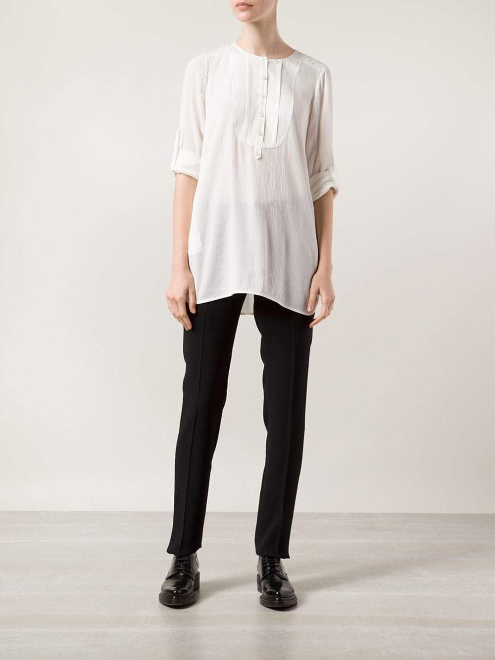 VINCE-Rolled Sleeve Crewneck Tunic-