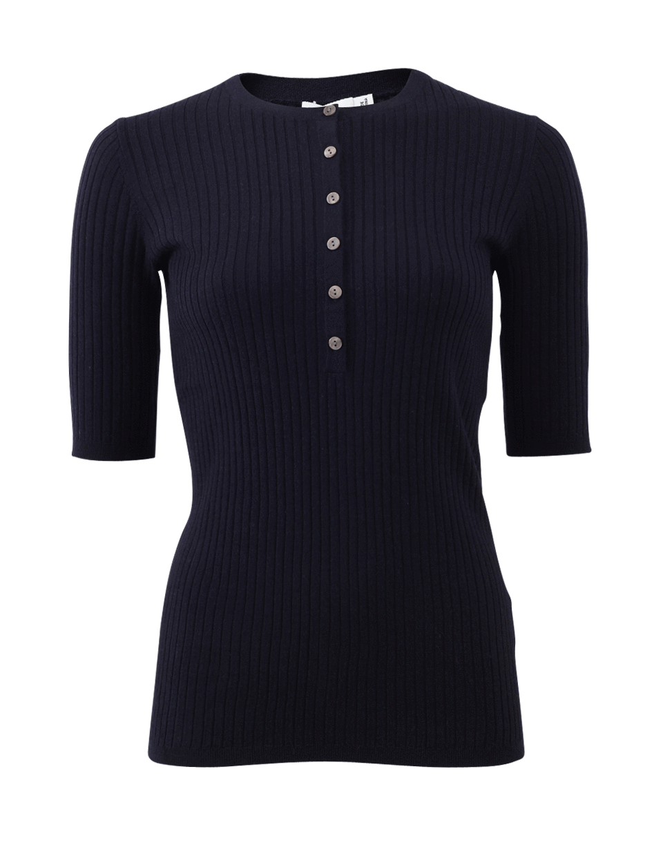 VINCE-Ribbed Henley-