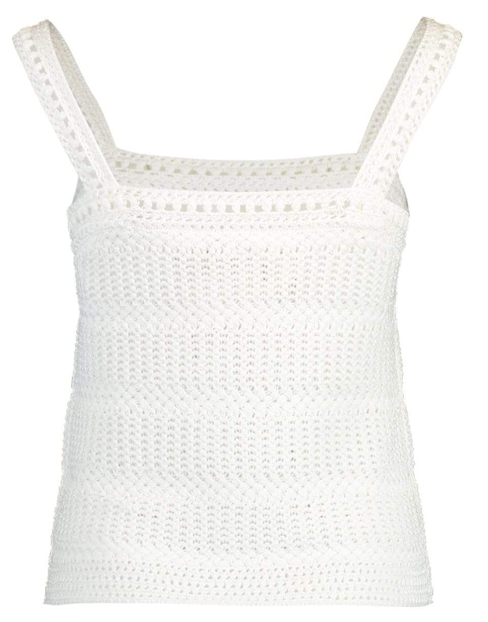 VINCE-Optic White Crochet Camisole-