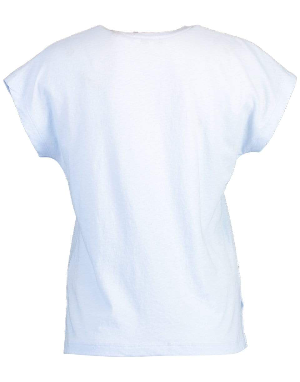 VINCE-Powder Blue Relaxed Short Sleeve Dolman Top-