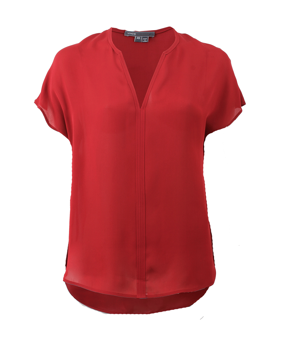 VINCE-Solid Split Neck Pullover-