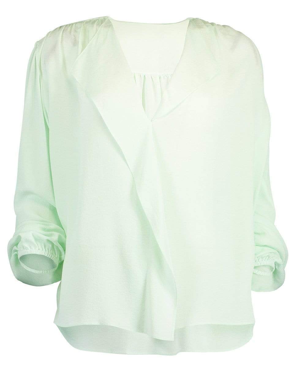 VINCE-Shirred Silk Popover-
