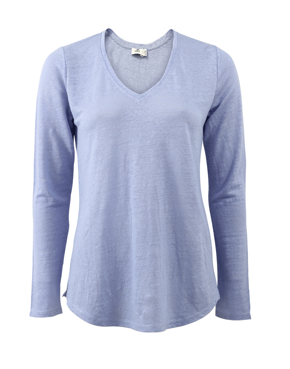 VINCE-Linen Long Sleeve T-Shirt-