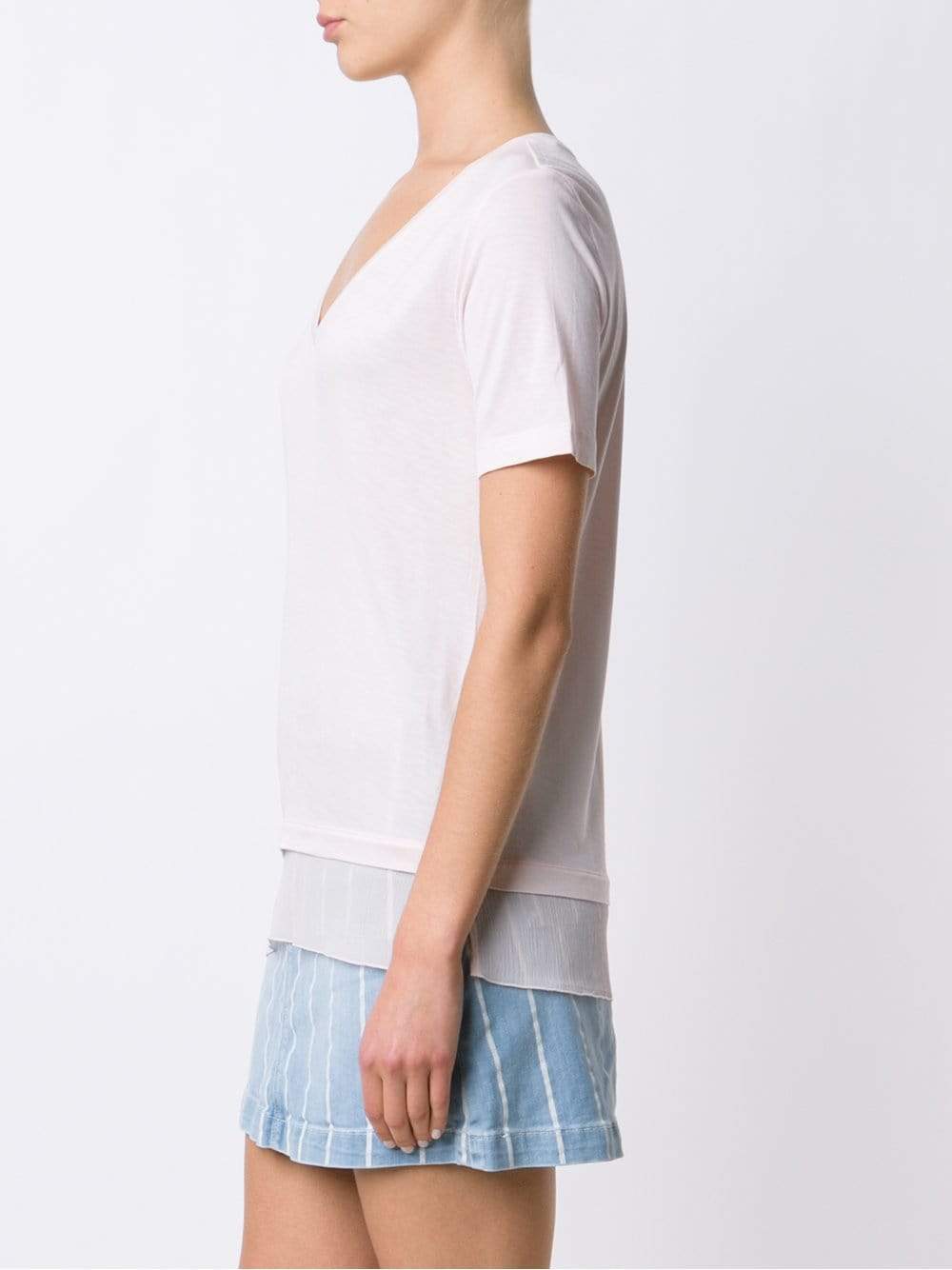 VINCE-Crinkle Hem Tee-