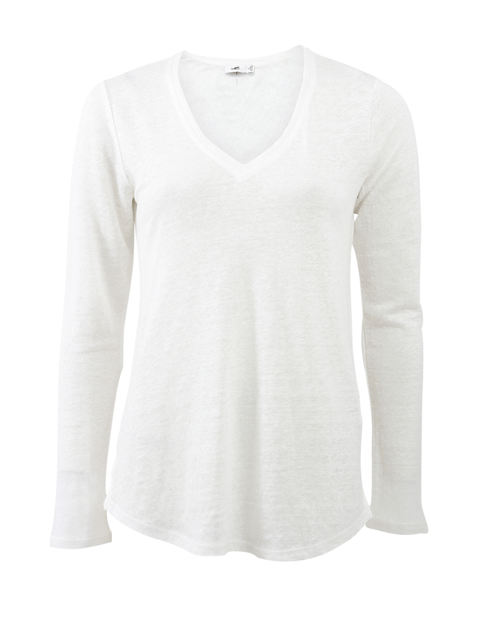 VINCE-Linen Long Sleeve T-Shirt-