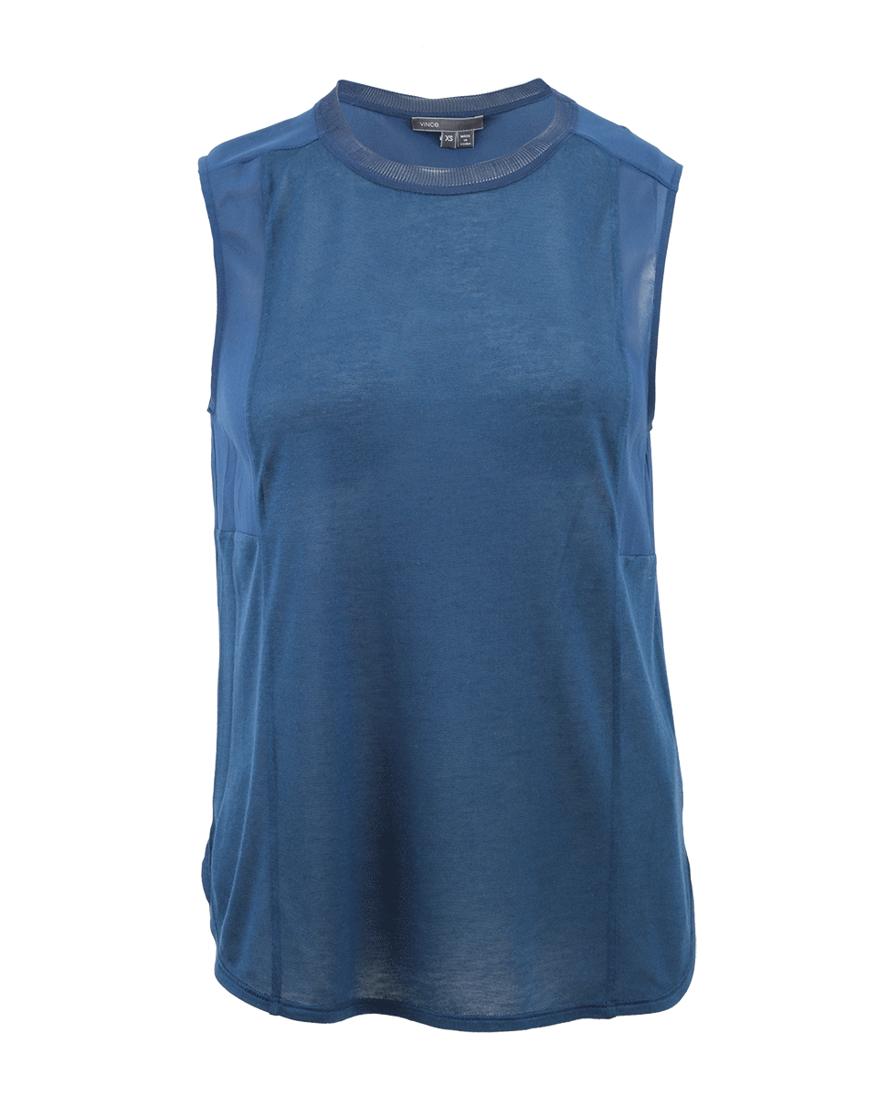 VINCE-Graphic Mixed Media Tee-
