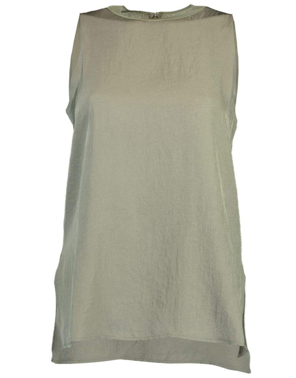 VINCE-Rib Trim Camisole Tank - Pale Jade-