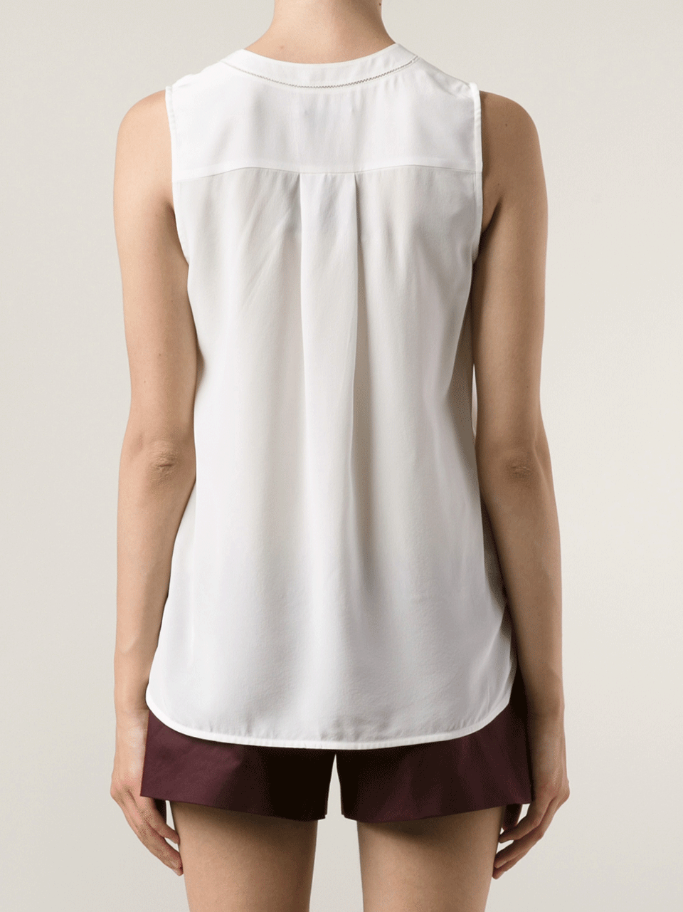 VINCE-V-Neck Silk Tank-