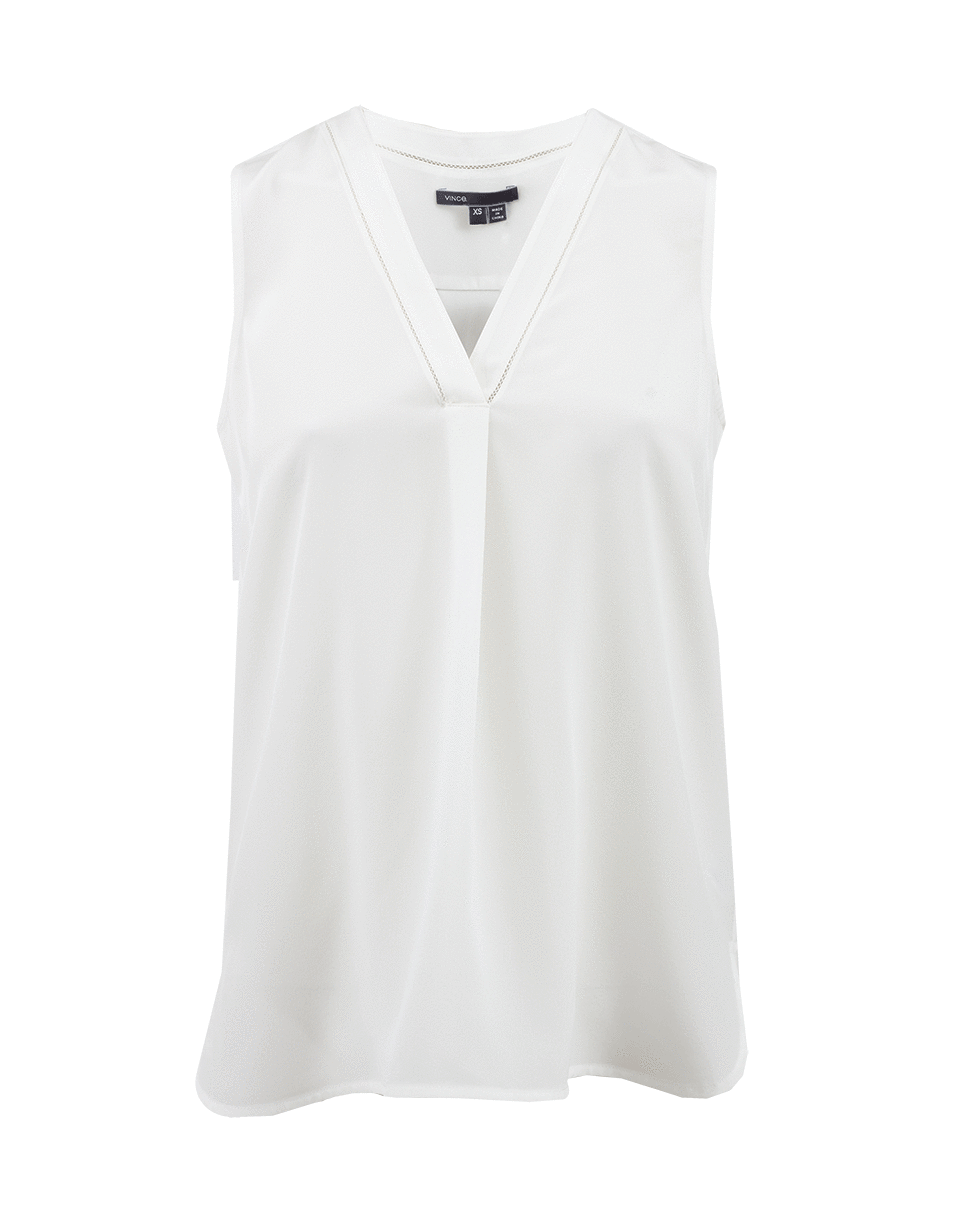 VINCE-V-Neck Silk Tank-