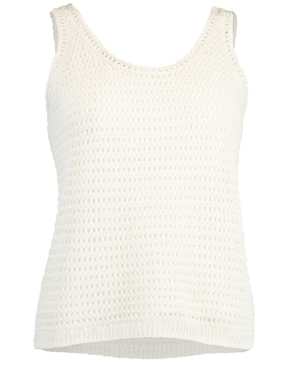 VINCE-White Crochet Tank-