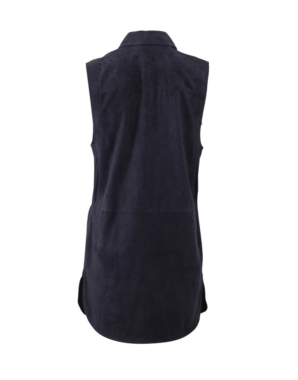 VINCE-Suede Button-Up Tunic-