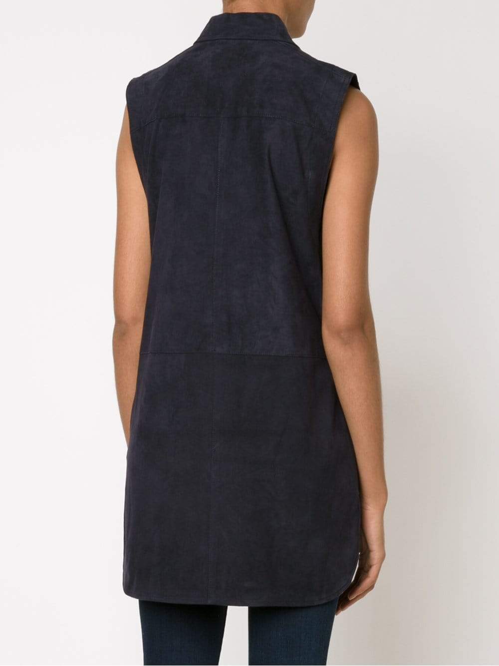 VINCE-Suede Button-Up Tunic-