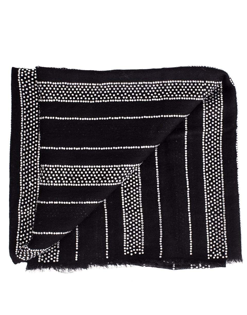 VINTAGE SHADES-Crystal Stripe Cashmere Shawl-BLACK