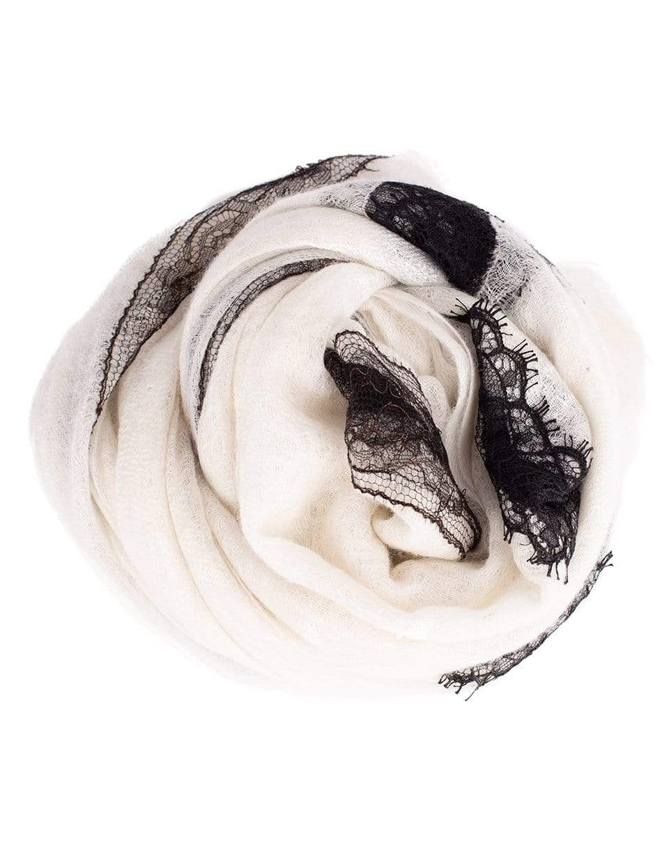 VINTAGE SHADES-Contrast Lace Shawl-IVORY