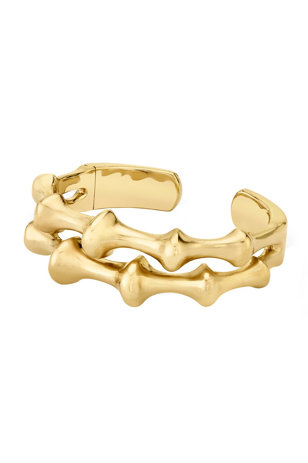 VRAM-Chrona Hinged Double Cuff Bracelet-YELLOW GOLD