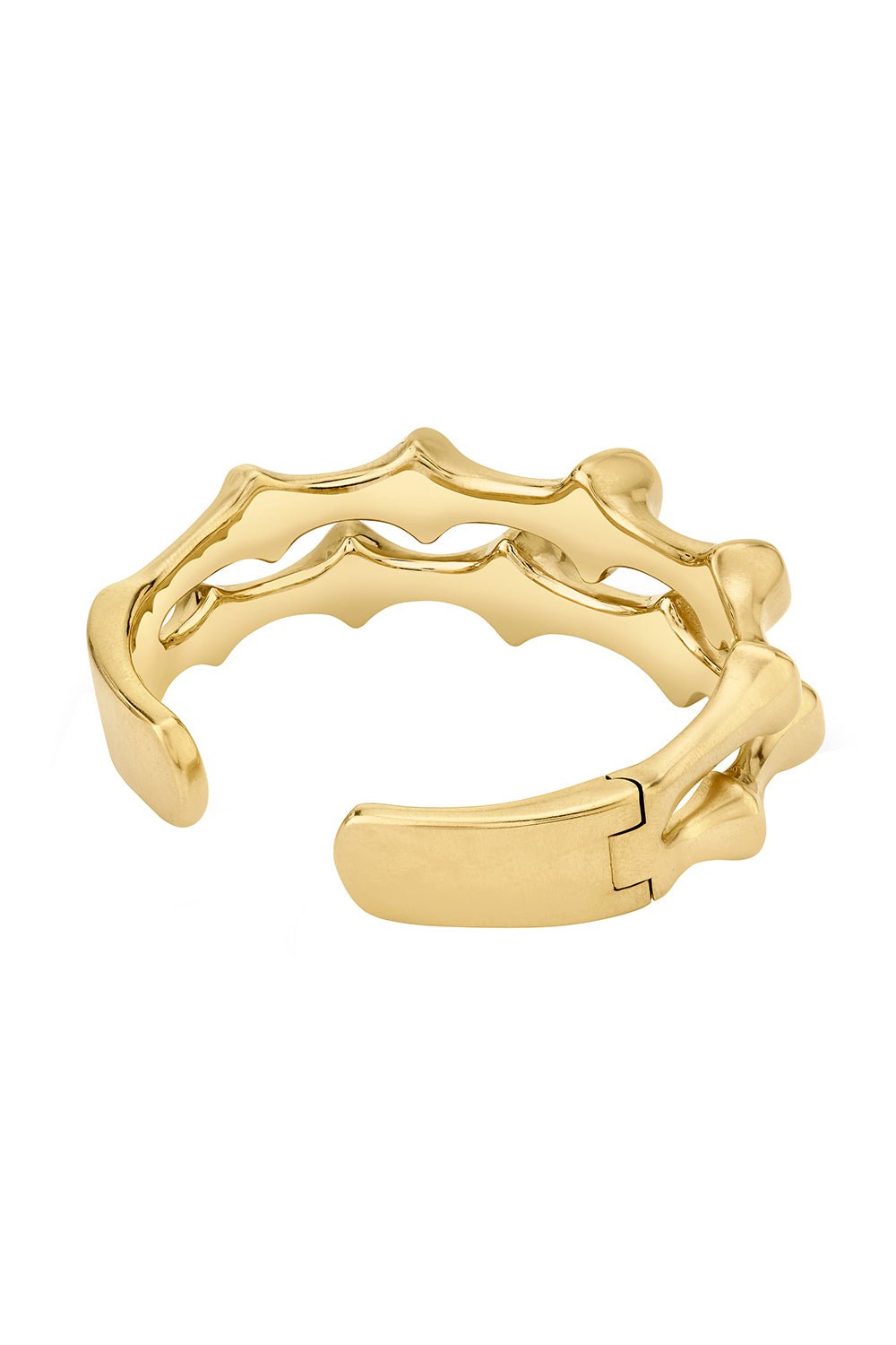 VRAM-Chrona Hinged Double Cuff Bracelet-YELLOW GOLD