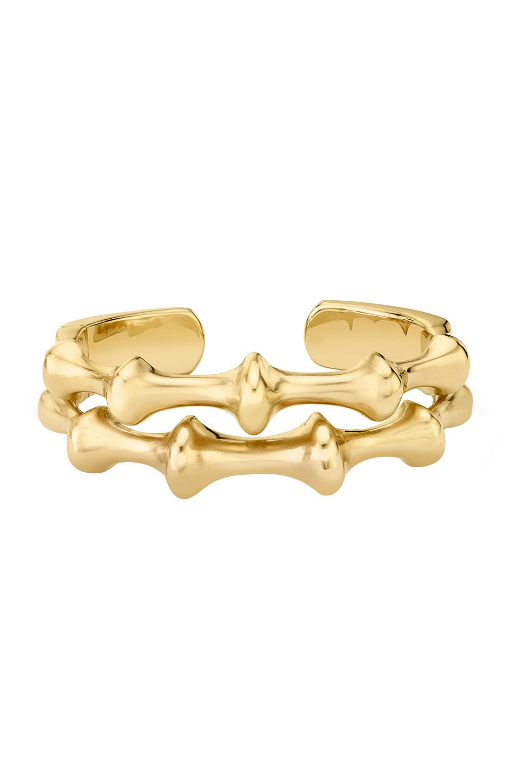 VRAM-Chrona Hinged Double Cuff Bracelet-YELLOW GOLD