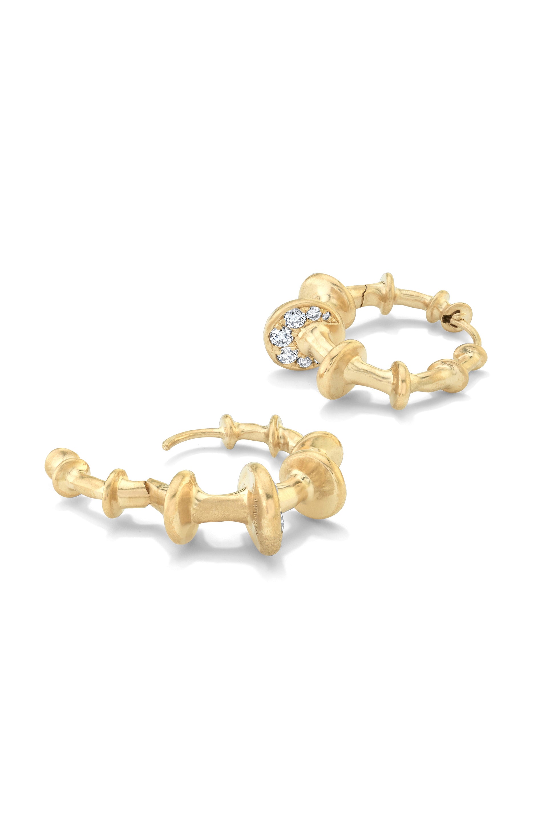 VRAM-Chrona Diamond Hoop Earrings-YELLOW GOLD