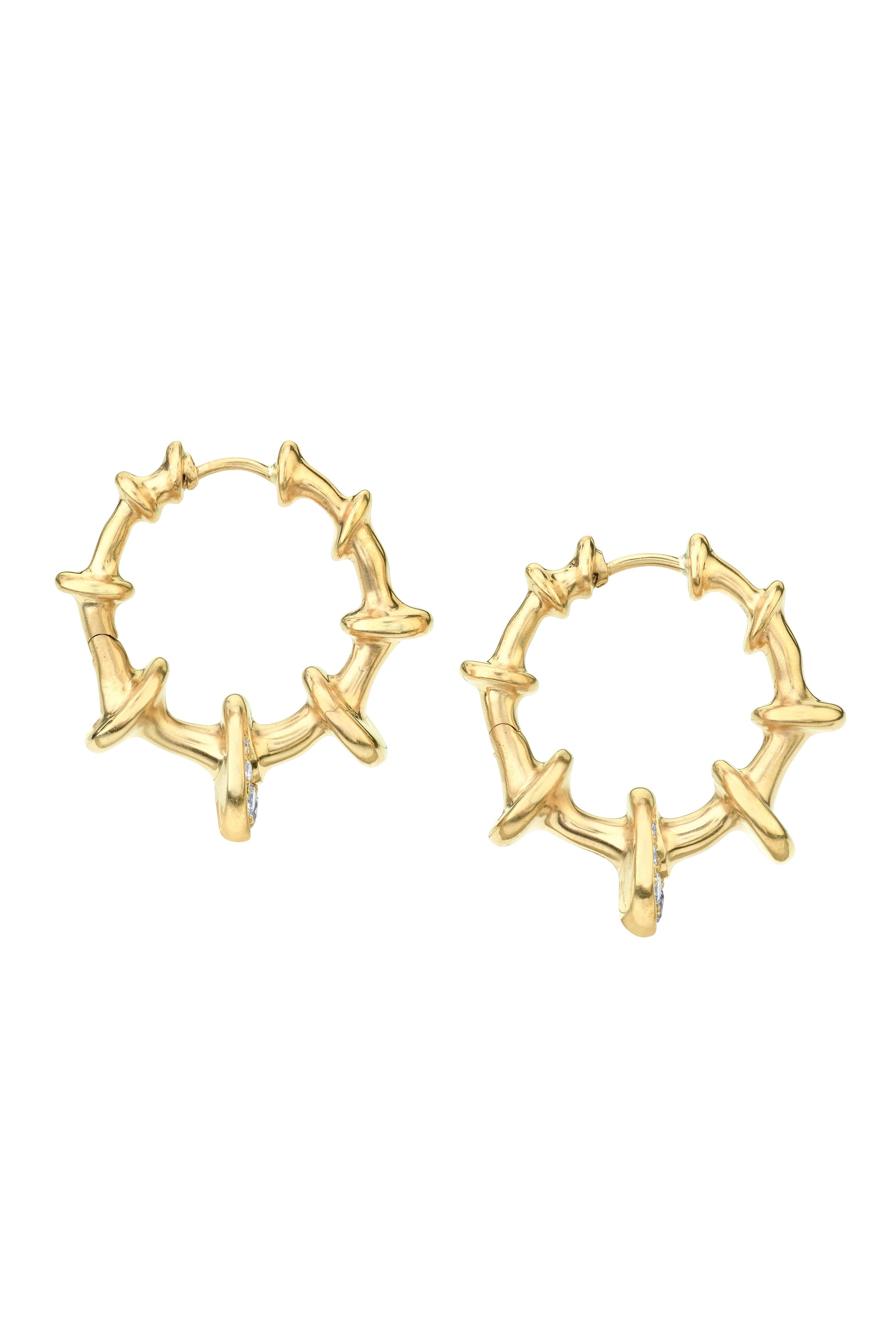 VRAM-Chrona Diamond Hoop Earrings-YELLOW GOLD
