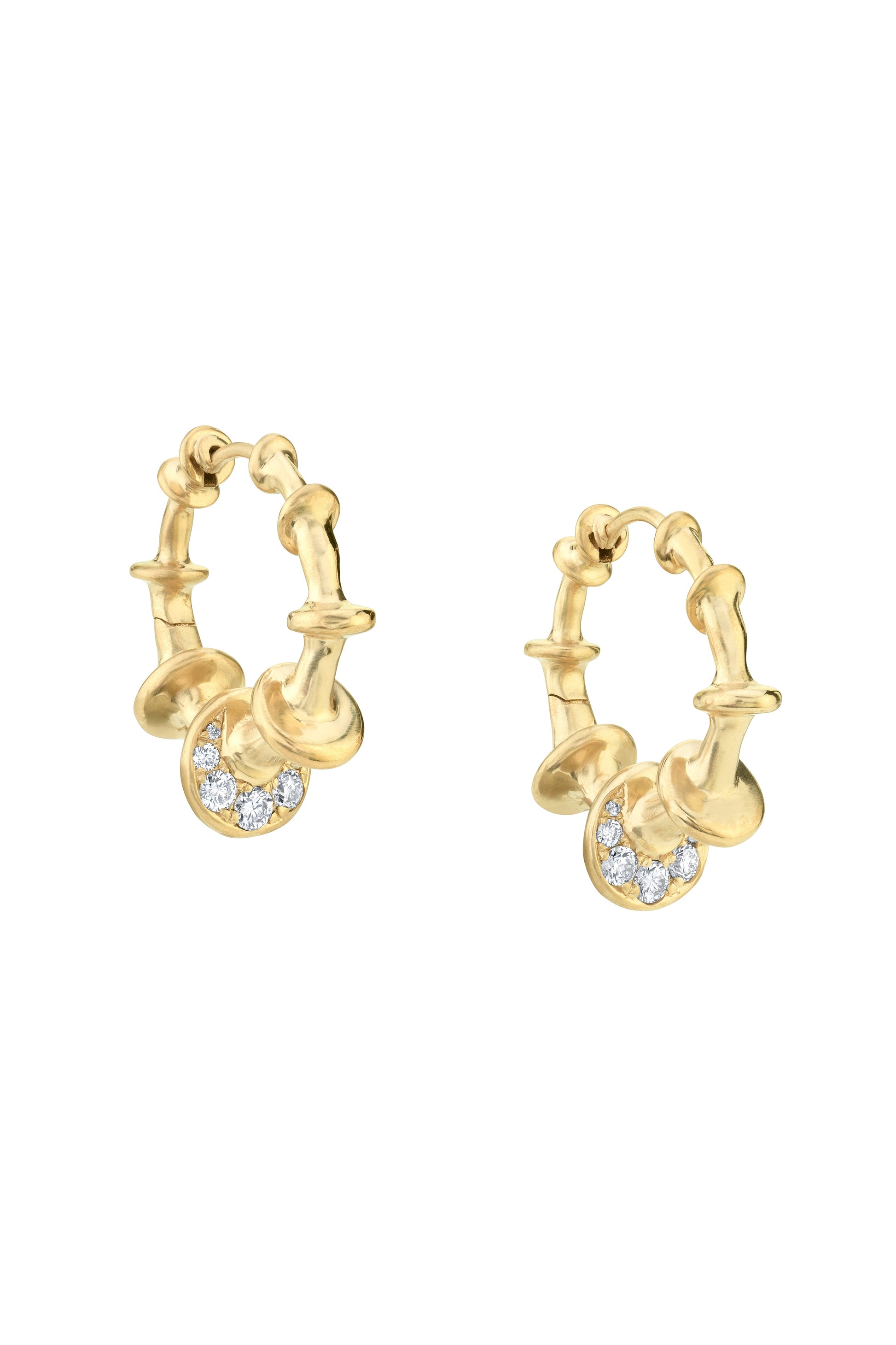 VRAM-Chrona Diamond Hoop Earrings-YELLOW GOLD