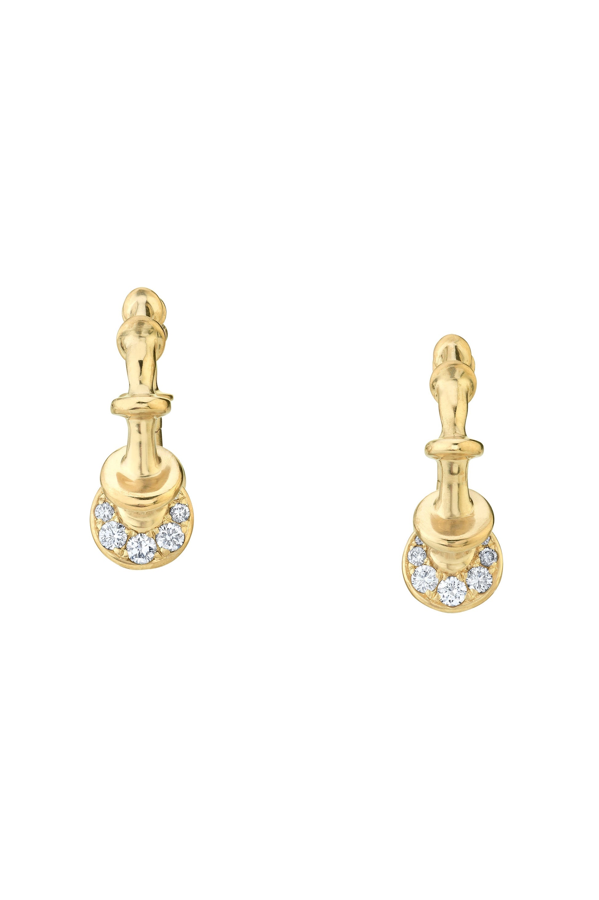 VRAM-Chrona Diamond Mini Hoop Earrings-YELLOW GOLD