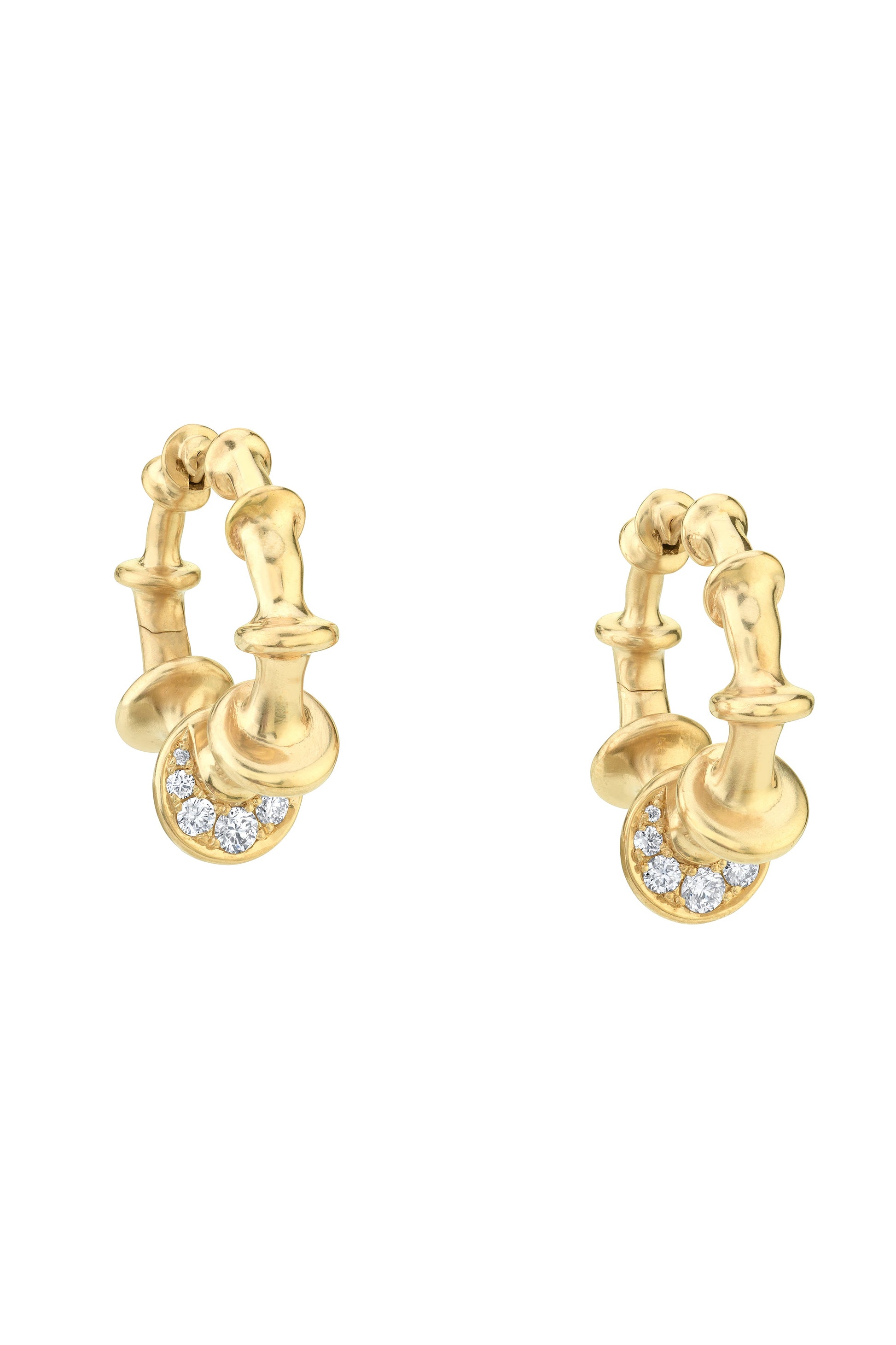 VRAM-Chrona Diamond Mini Hoop Earrings-YELLOW GOLD