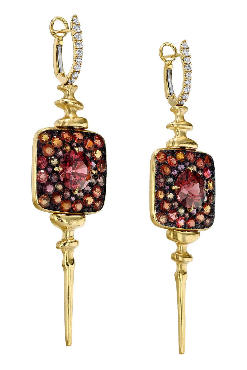 Chrona Disco Square Earrings-YELLOW GOLD-JEWELRYFINE JEWELEARRING-VRAM