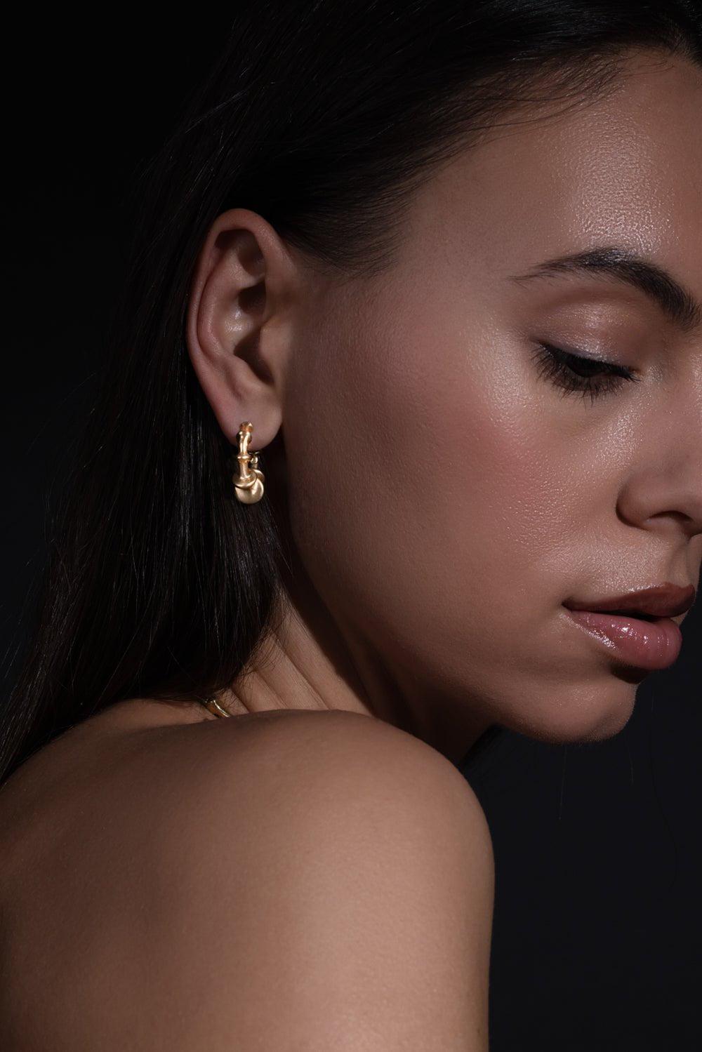VRAM-Chrona Mini Hoop Earrings-YELLOW GOLD