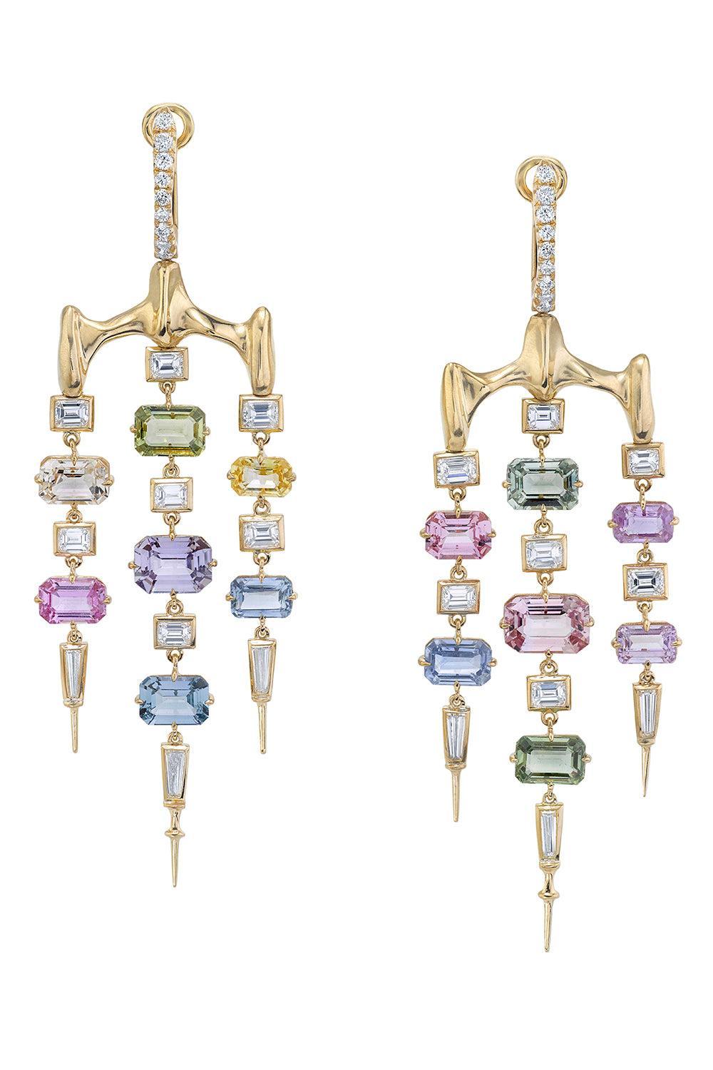 Multi Color Chrona Chandelier Earrings-YELLOW GOLD-JEWELRYFINE JEWELEARRING-VRAM
