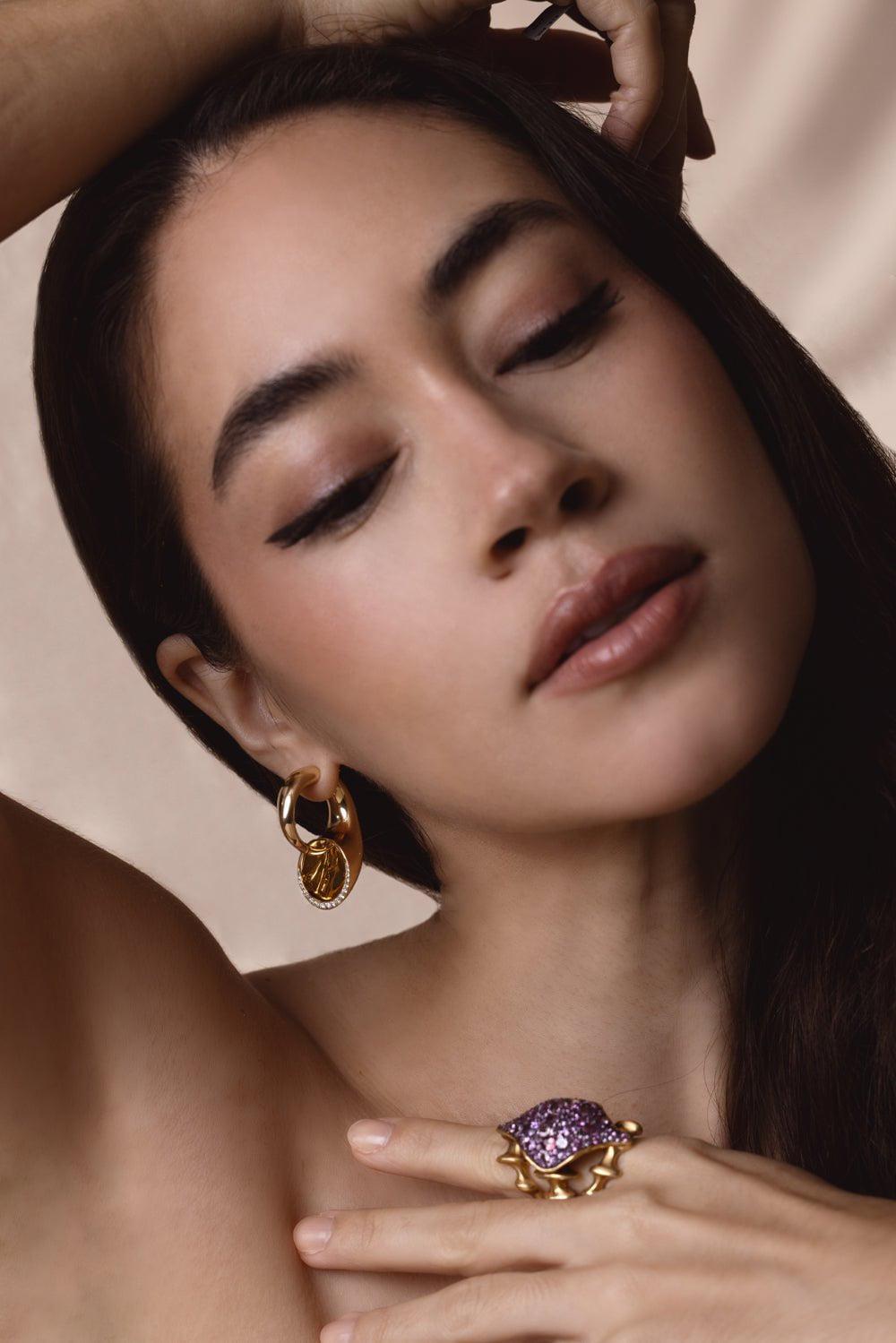 VRAM-Sine Earrings-YELLOW GOLD