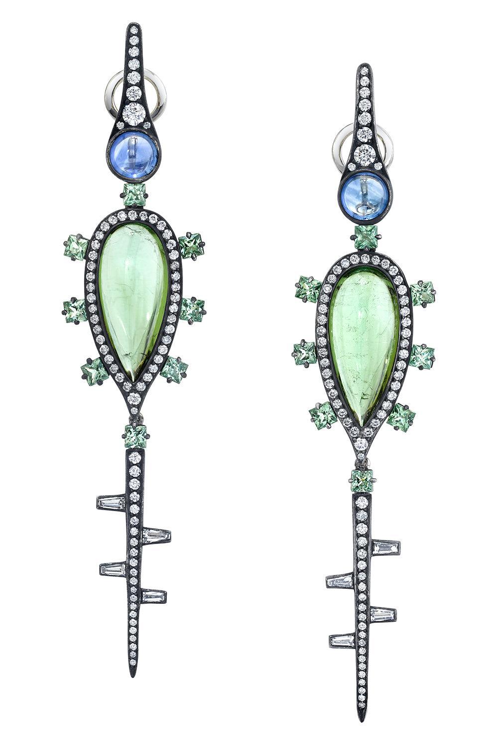 Tourmaline Ups And Downs Earrings-YELLOW GOLD-JEWELRYFINE JEWELEARRING-VRAM