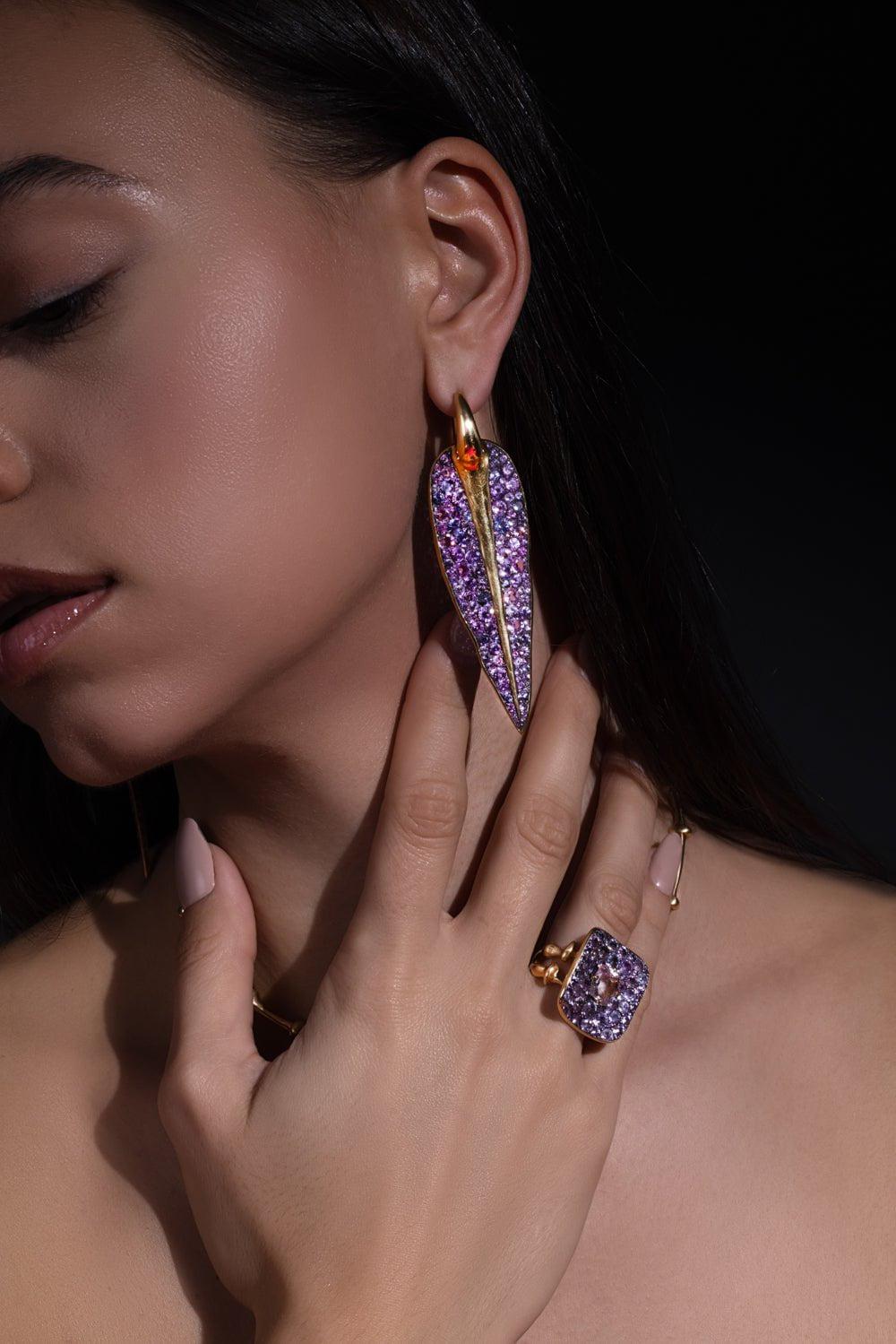 VRAM-Vyv Sapphire Earrings-YELLOW GOLD