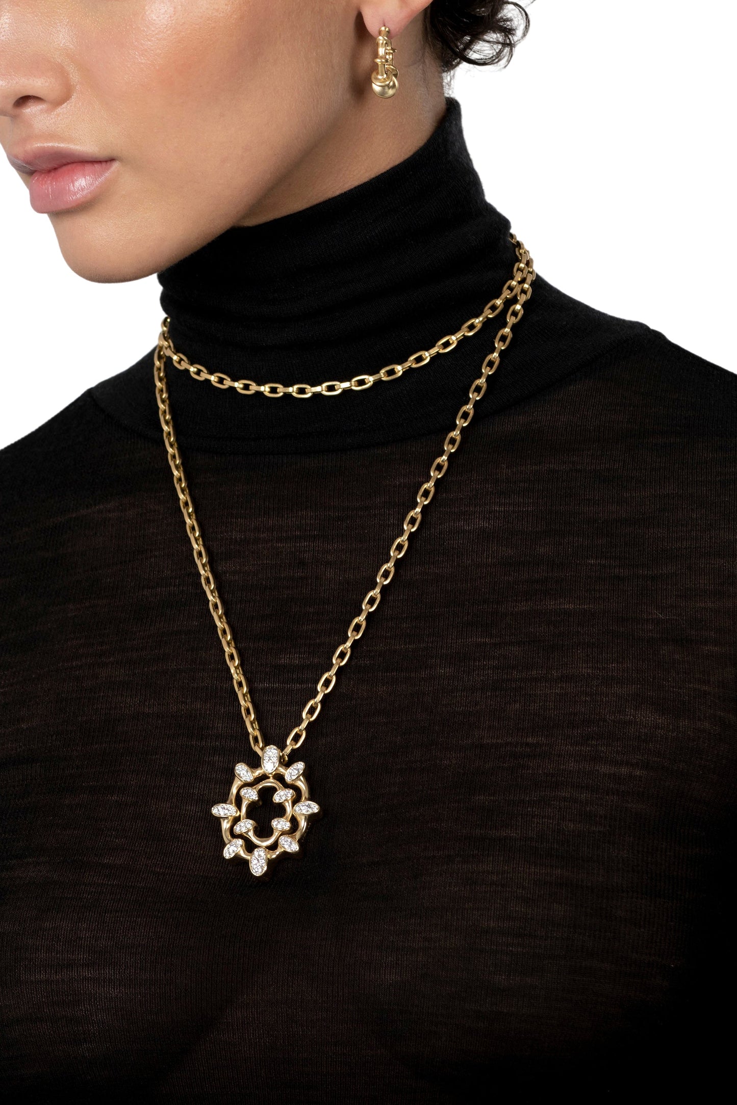 VRAM-Chrona Diamond Pendant Necklace-YELLOW GOLD