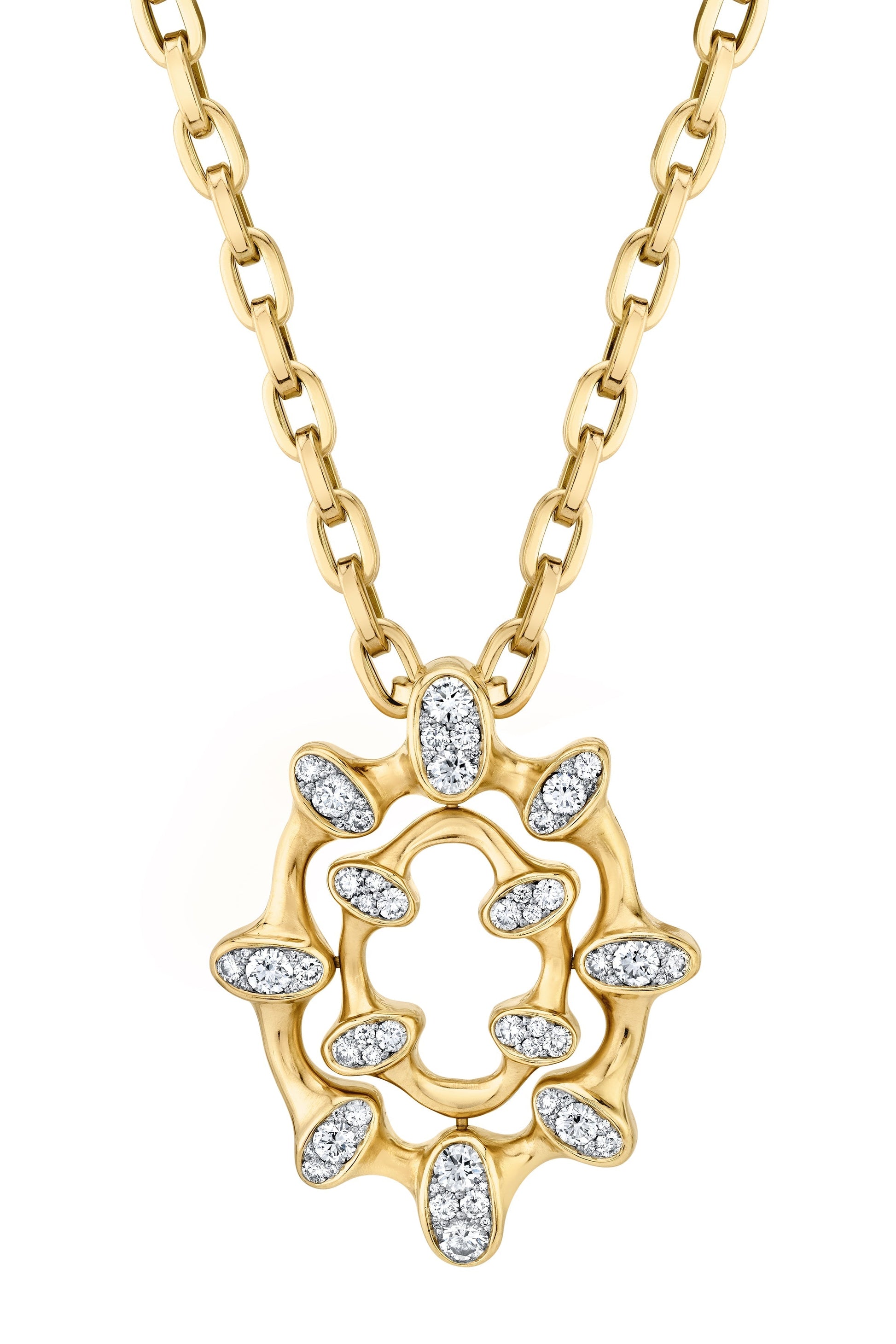 VRAM-Chrona Diamond Pendant Necklace-YELLOW GOLD