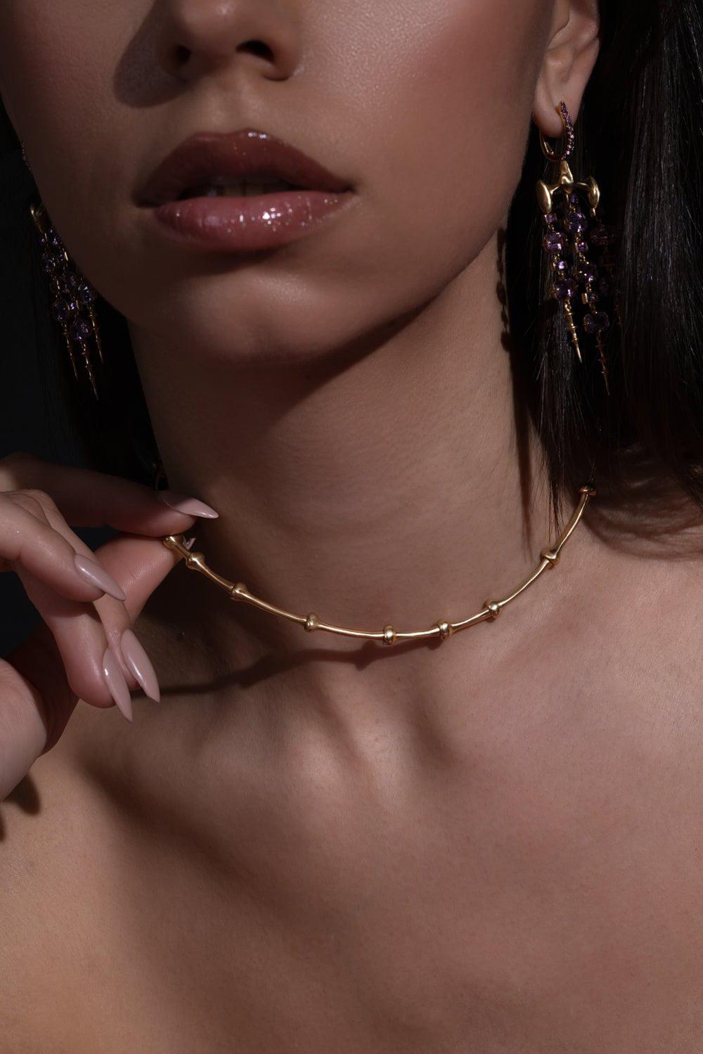 VRAM-Twyn Collar Necklace-YELLOW GOLD