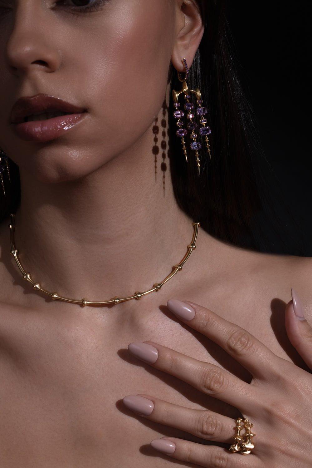 VRAM-Twyn Collar Necklace-YELLOW GOLD