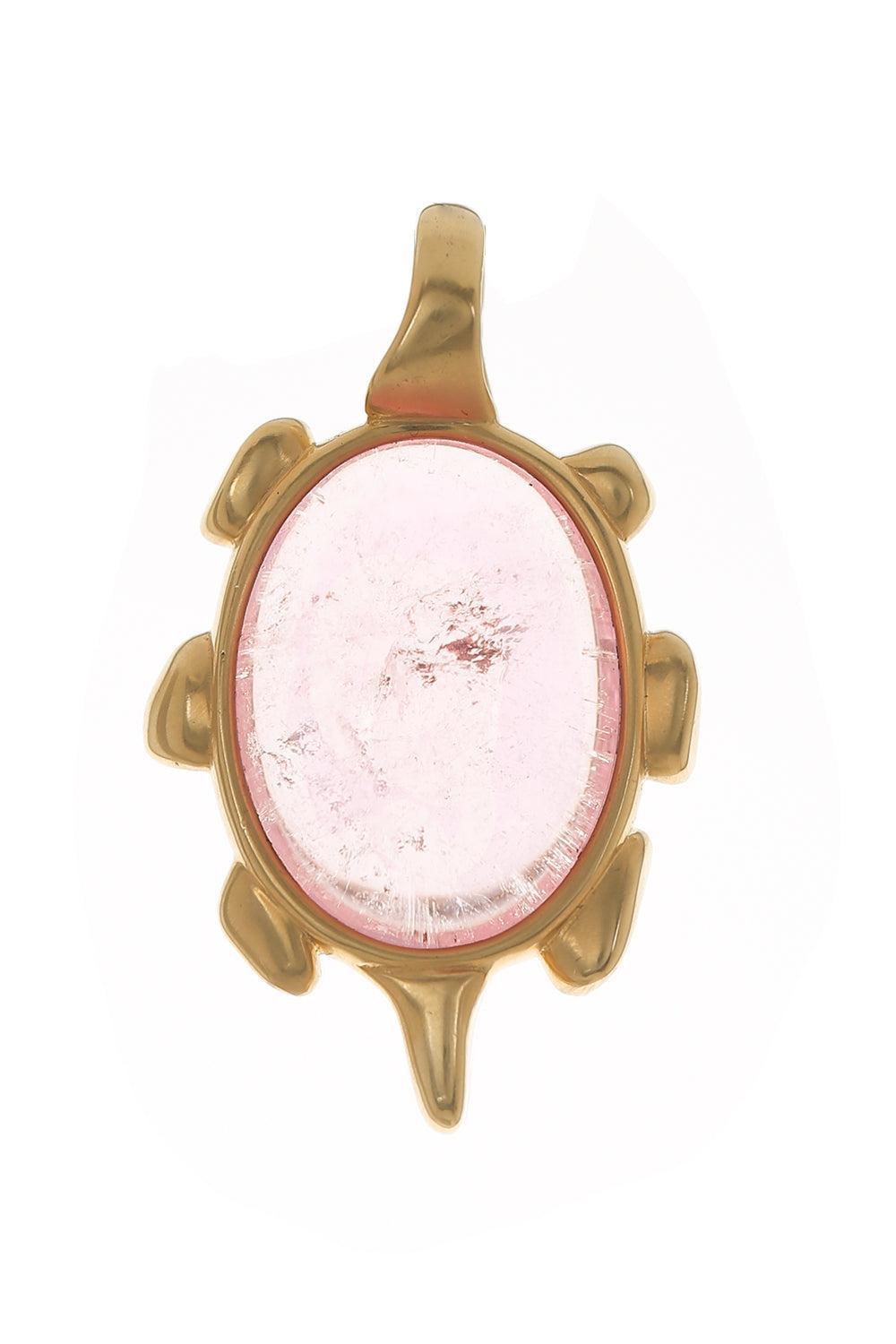 Pink Tourmaline Chrona Pendant-YELLOW GOLD-JEWELRYFINE JEWELPENDANT-VRAM