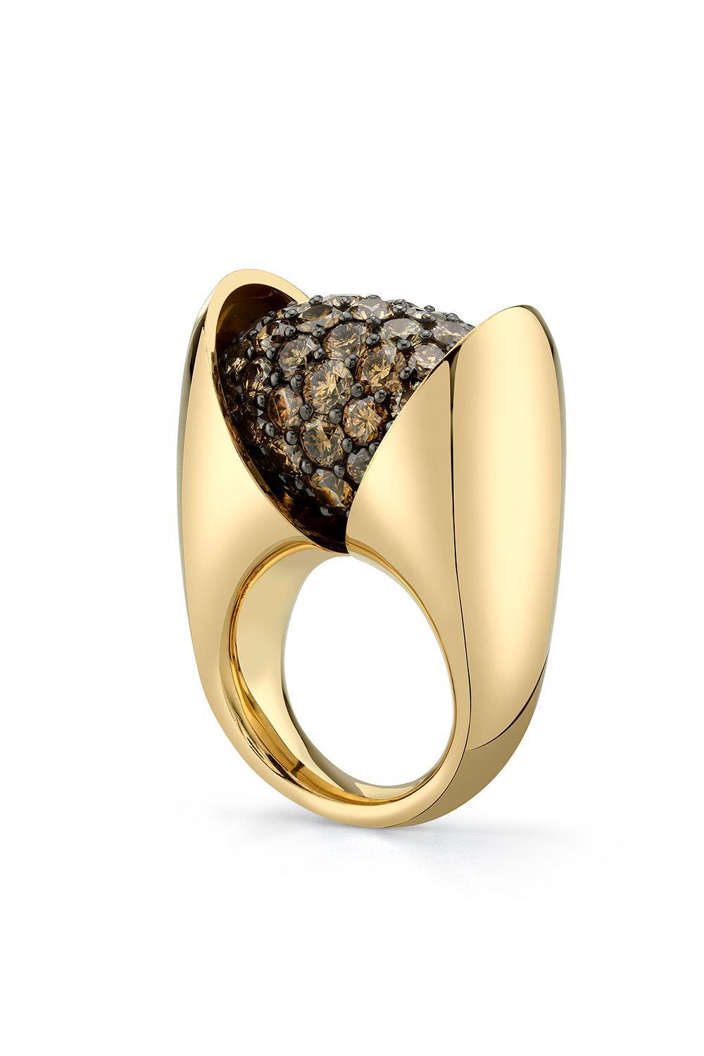 Tau Echo Brown Diamond Ring-YELLOW GOLD-4.75-JEWELRYFINE JEWELRING-VRAM