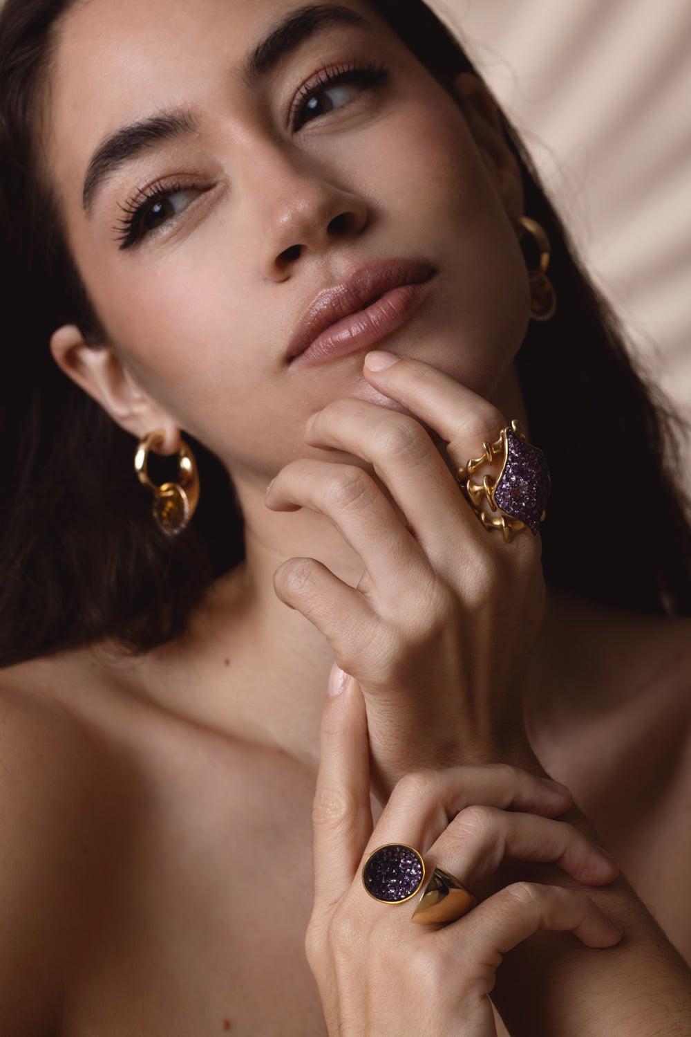 VRAM-DIACHRONA TRIPLE BAND RING-YELLOW GOLD