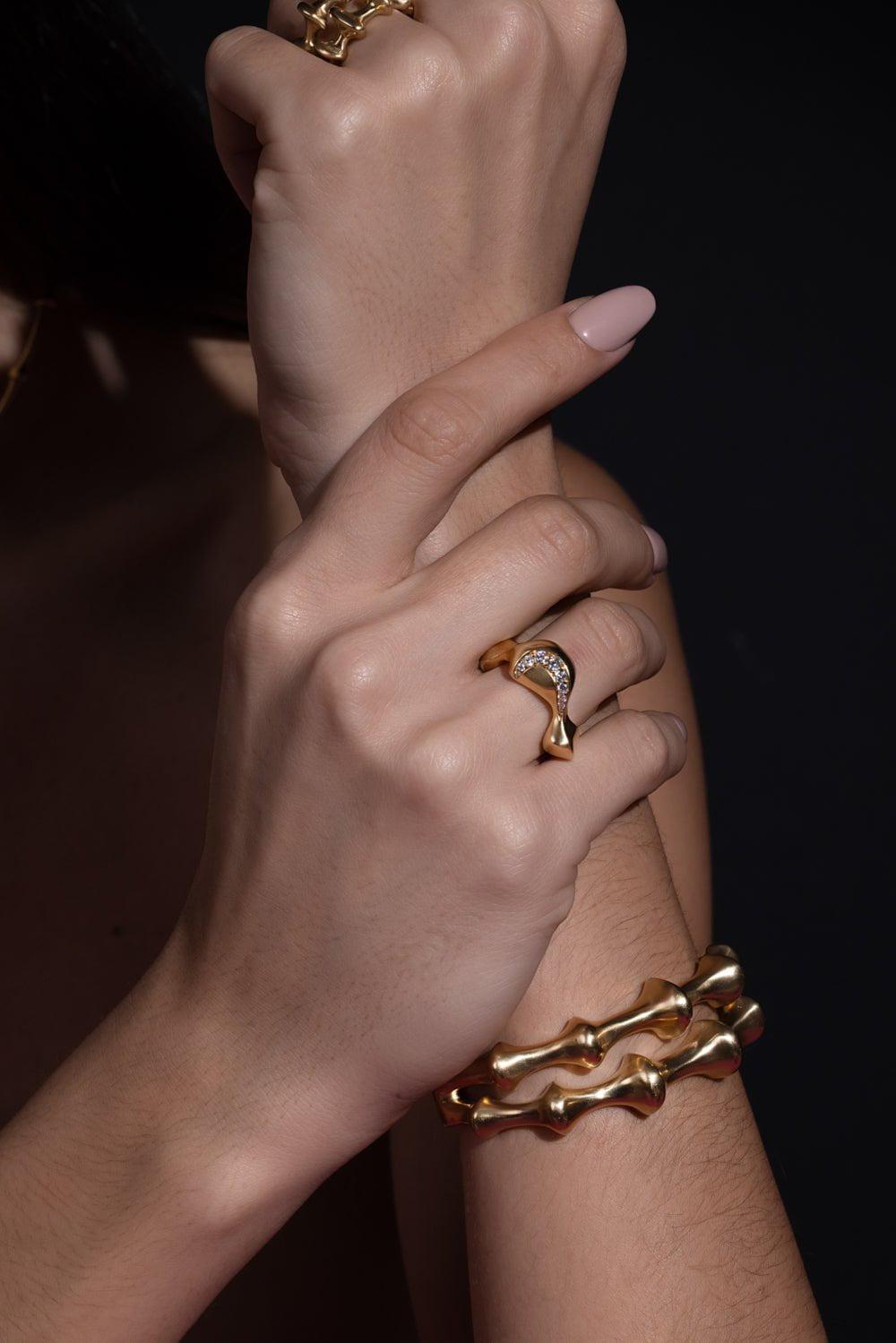 VRAM-Cayrn Diamond Band-YELLOW GOLD