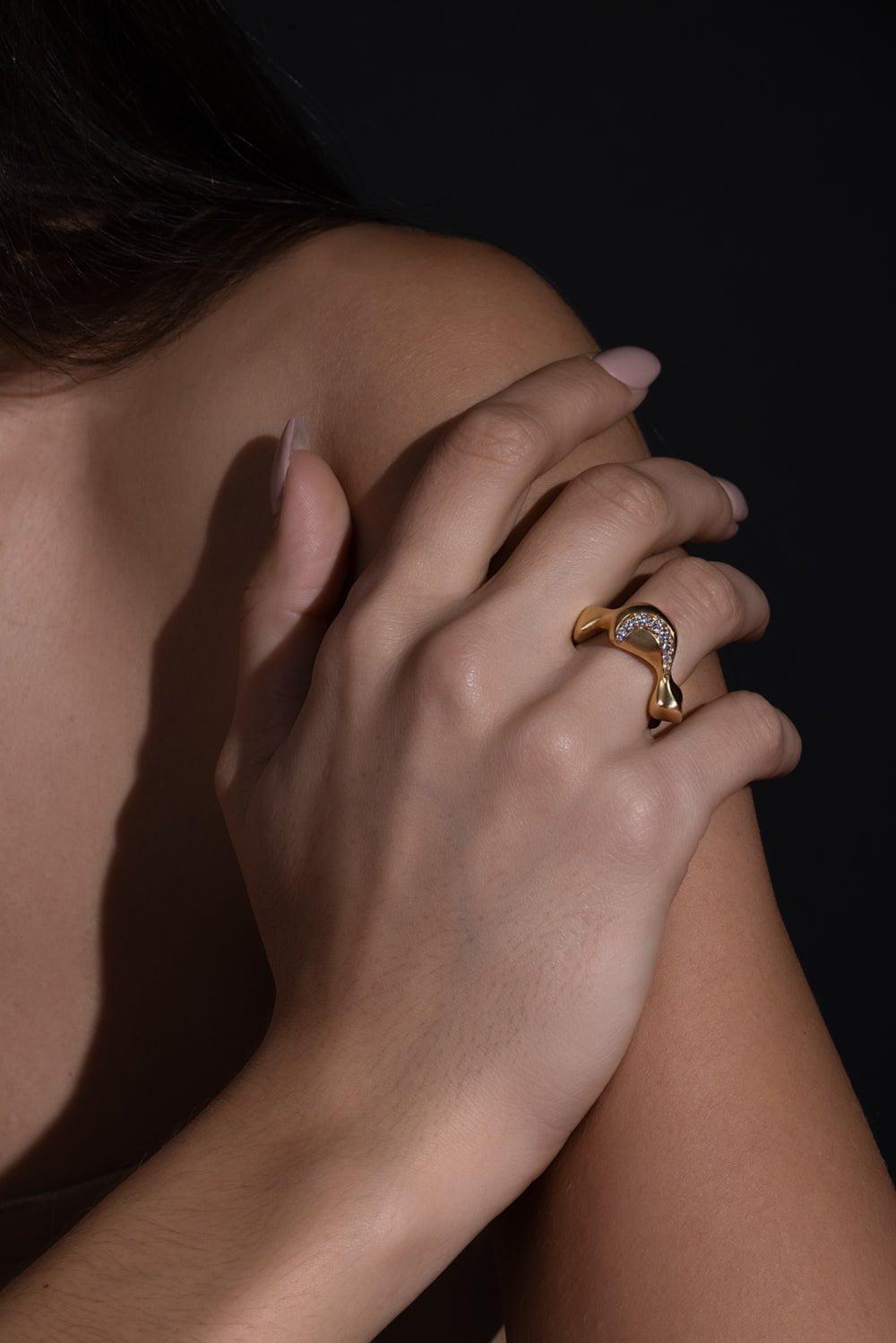 VRAM-Cayrn Diamond Band-YELLOW GOLD